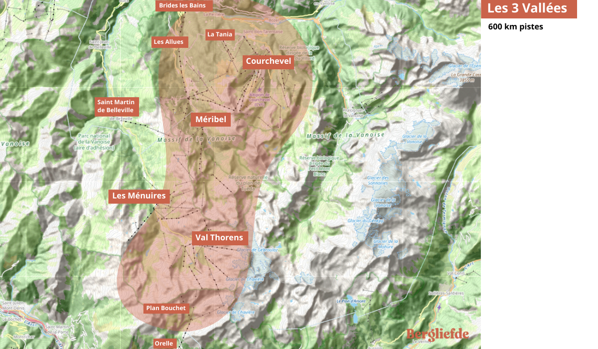 Les 3 Vallees - bergliefde 
